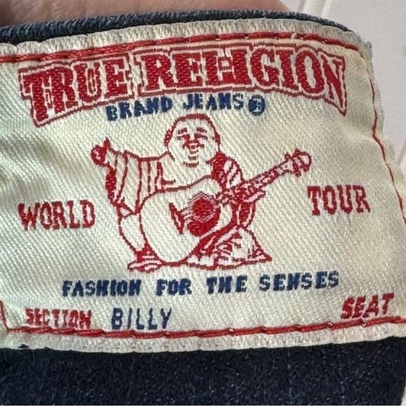 True Religion Billy Straight Leg Jeans 26 Classic Thick Stitch Flap Pocket Y2K - Picture 11 of 11